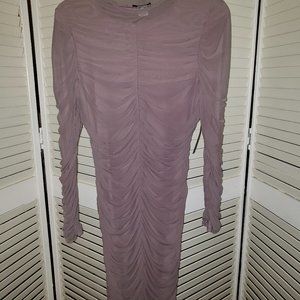 VENUS Lavender Ruched Long Sleeve Dress